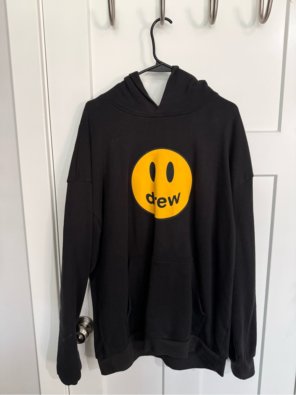 drew house Black Crewneck Sweatshirt with Yellow Smiley